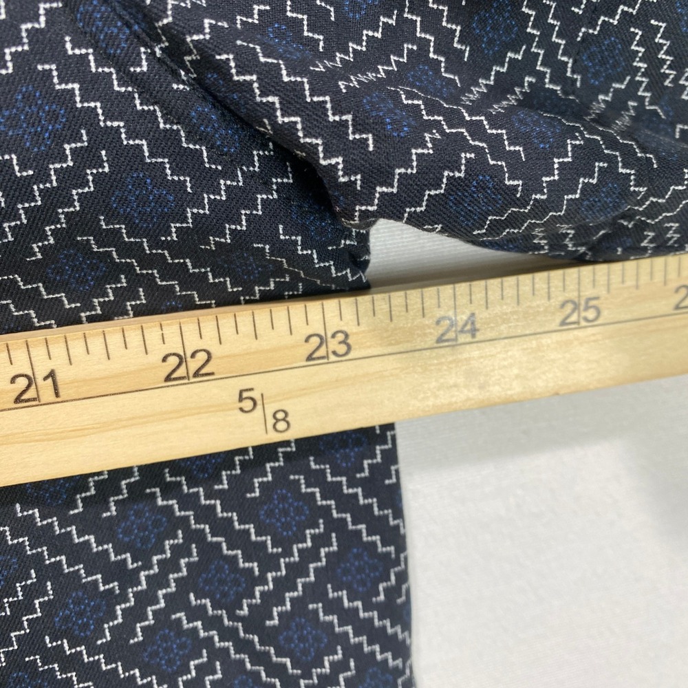Nat Nast Mens Large Silk Cotton Geometric Print Short Sleeve Button Up Shirt - Picture 5 of 6